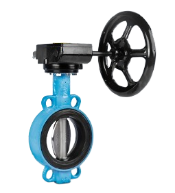 TTV Butterfly Valve, Wafer, Vulcanized EPDM, DN150, PN 25 with Worm Gear